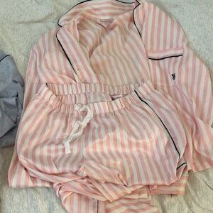 Pink Striped Pajama Set iconic Victoria’s Secret satin